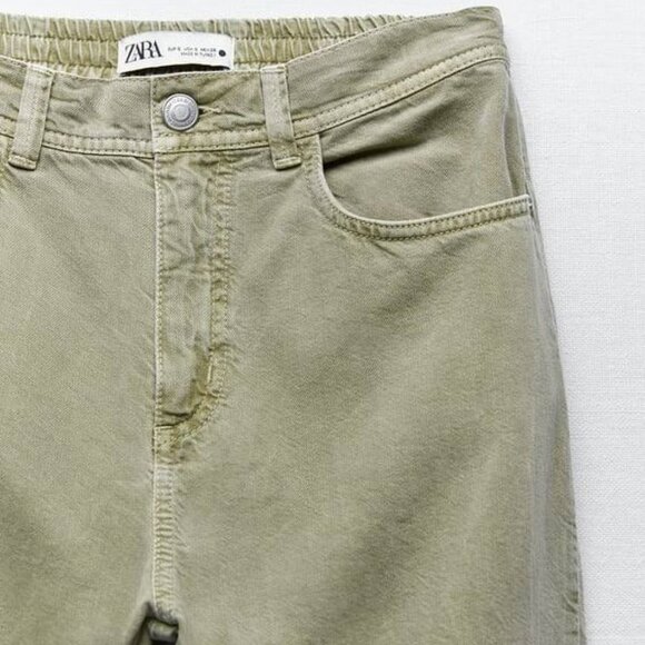 ZARA Women's ZW The Mercer Jogger Jeans Light Khaki - Picture 9 of 10